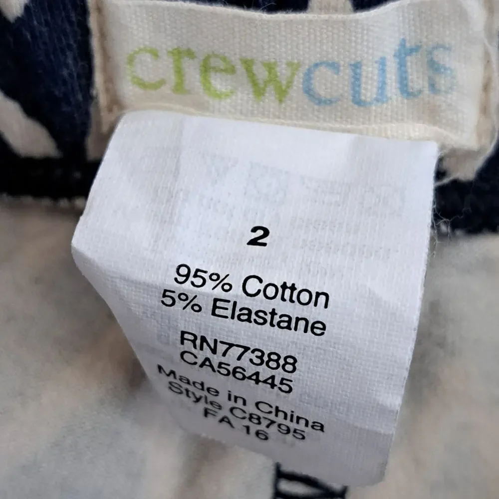 Crewcuts Blue And Cream Abstract Leggings Girl's Size 2